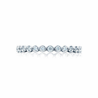 Round Bezel Droplet Wedding Band with Diamond