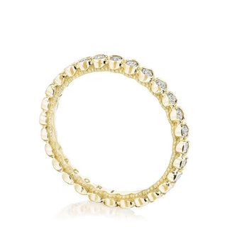 Round Bezel Droplet Wedding Band with Diamond