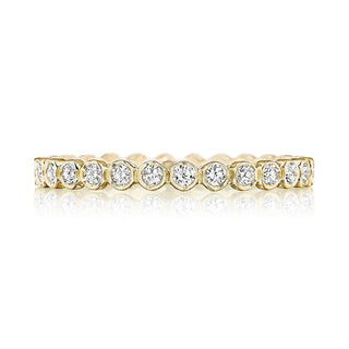 Round Bezel Droplet Wedding Band with Diamond