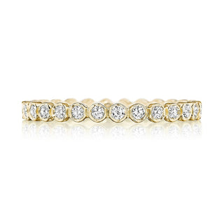 Round Bezel Droplet Wedding Band with Diamond