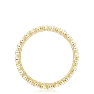 Round Bezel Droplet Wedding Band with Diamond