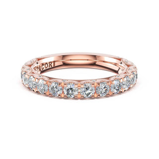 French Pavé Diamond Wedding Band