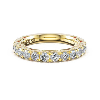French Pavé Diamond Wedding Band