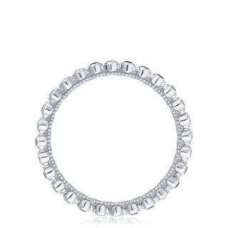 Round Bezel Droplet Wedding Band with Black Diamond