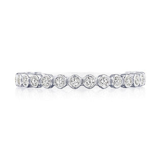 Round Bezel Droplet Wedding Band with Diamond
