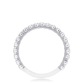 Round Bezel Droplet Wedding Band with Diamond