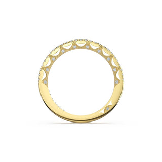 French Pavé Diamond Wedding Band