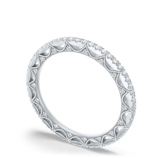 French Pavé Diamond Wedding Band