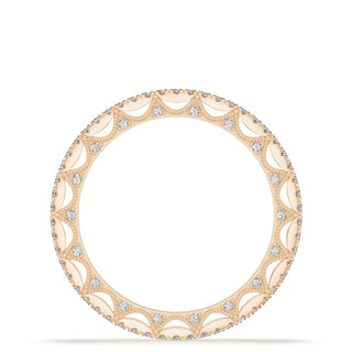 French Pavé Diamond Wedding Band