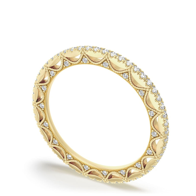 French Pavé Diamond Wedding Band