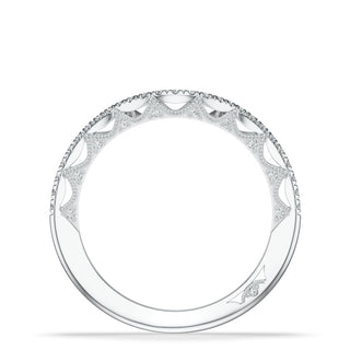 French Pavé Diamond Contour Wedding Band