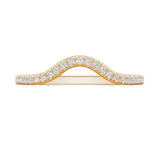 French Pavé Diamond Contour Wedding Band