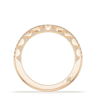 French Pavé Diamond Contour Wedding Band