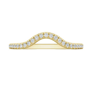French Pavé Diamond Contour Wedding Band