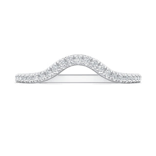 French Pavé Diamond Contour Wedding Band