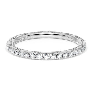 French Pavé Diamond Wedding Band, 2.0mm