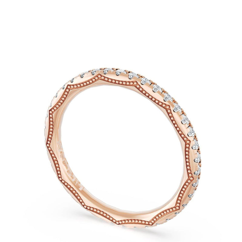 French Pavé Diamond Wedding Band, 2.0mm