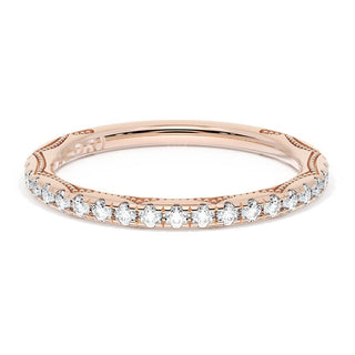 French Pavé Diamond Wedding Band, 2.0mm