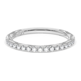 French Pavé Diamond Wedding Band, 2.0mm