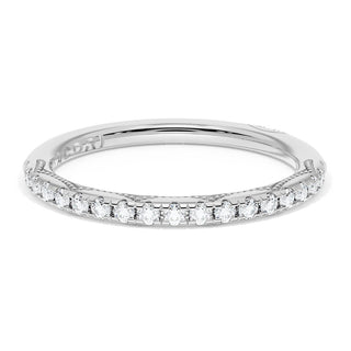 French Pavé Diamond Wedding Band, 2.0mm