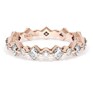 Carré and Round Diamond Wedding Band, 4.00mm