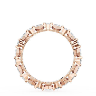 Carré and Round Diamond Wedding Band, 4.00mm