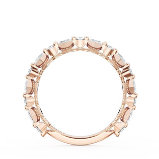 Carré and Round Diamond Wedding Band, 4.00mm