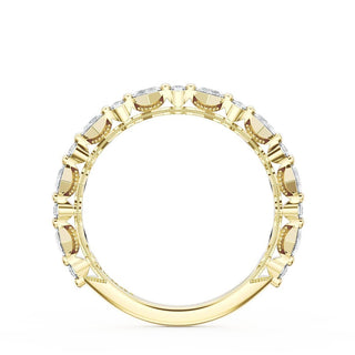 Carré and Round Diamond Wedding Band, 3.70mm
