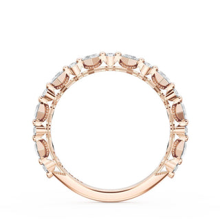 Carré and Round Diamond Wedding Band, 3.70mm