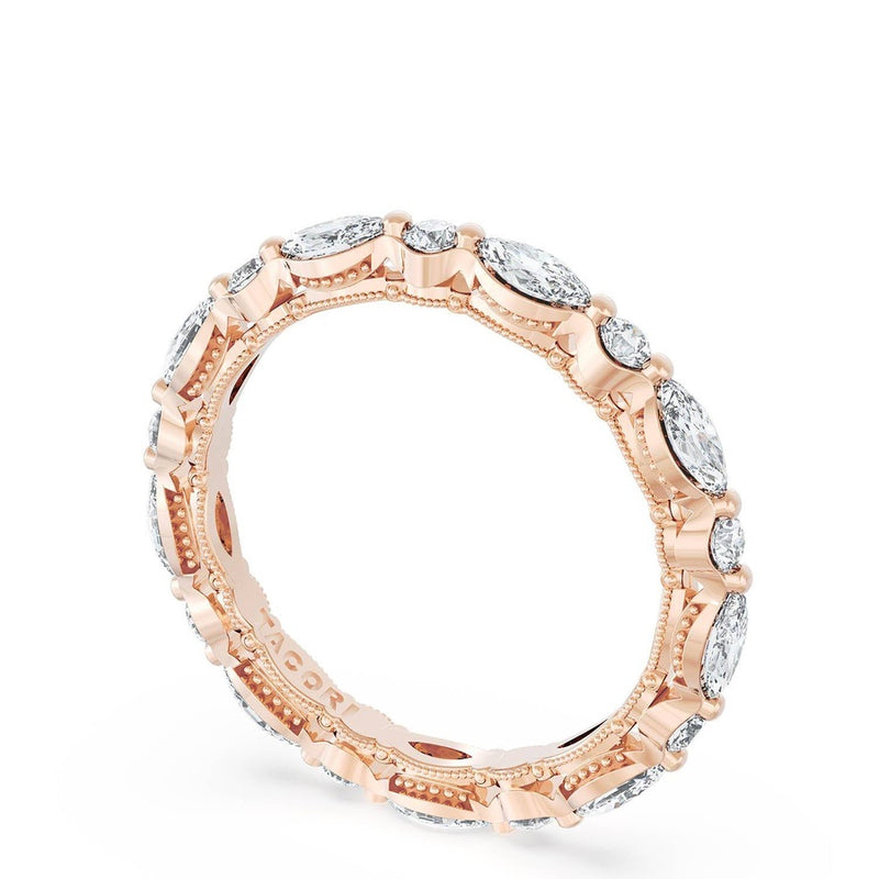 Marquise and Round Diamond Wedding Band, 2.80mm
