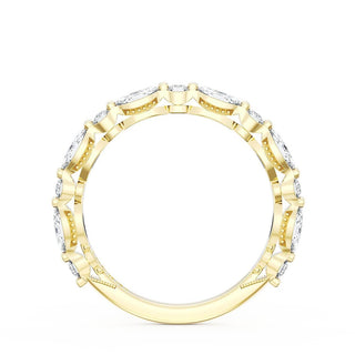 Marquise and Round Diamond Wedding Band, 2.80mm