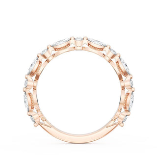 Marquise and Round Diamond Wedding Band, 2.80mm