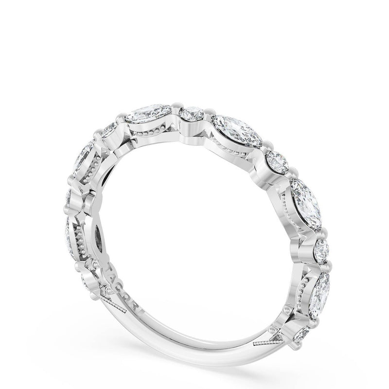 Marquise and Round Diamond Wedding Band, 2.80mm