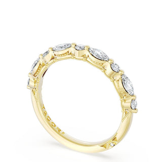 Marquise and Round Diamond Wedding Band, 2.80mm