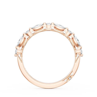 Marquise and Round Diamond Wedding Band, 2.80mm