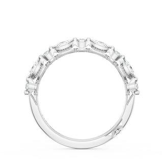 Marquise and Round Diamond Wedding Band, 2.80mm