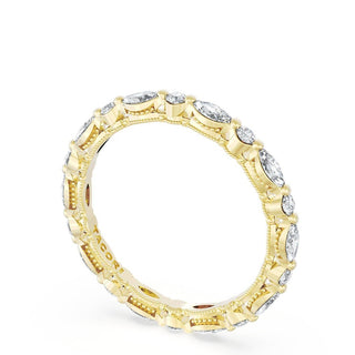 Marquise and Round Diamond Wedding Band, 2.20mm