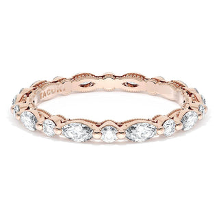 Marquise and Round Diamond Wedding Band, 2.20mm
