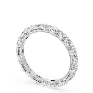 Marquise and Round Diamond Wedding Band, 2.20mm