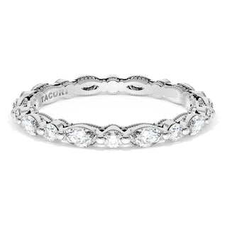 Marquise and Round Diamond Wedding Band, 2.20mm