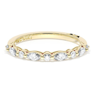 Marquise and Round Diamond Wedding Band, 2.20mm