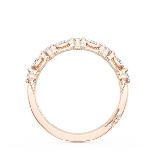 Marquise and Round Diamond Wedding Band, 2.20mm