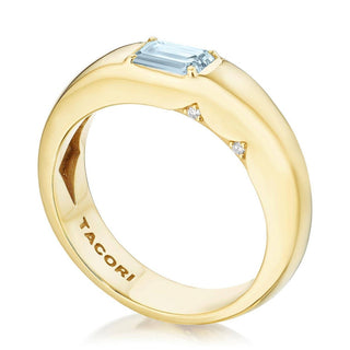 Domed Sky Blue Topaz Ring - 0.7ct in 18kt White Gold