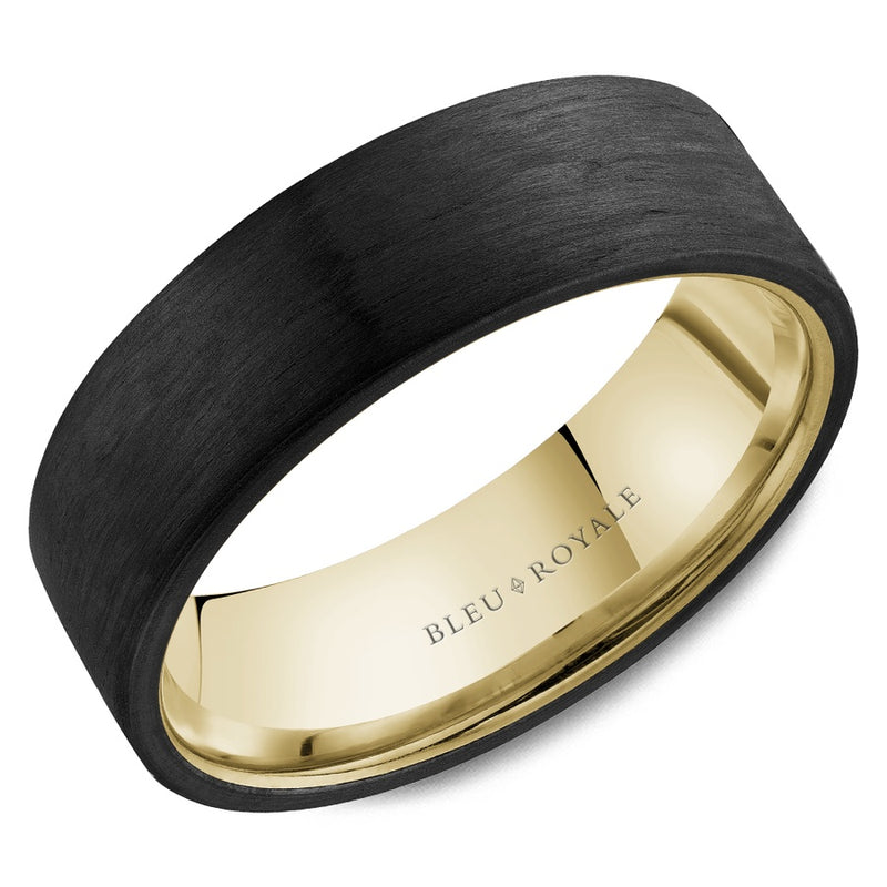 14K BLACK/YELLOW MEN'S WEDDING BAND