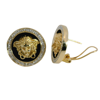 14KY.25TW DIA/ENAMEL EARRINGS