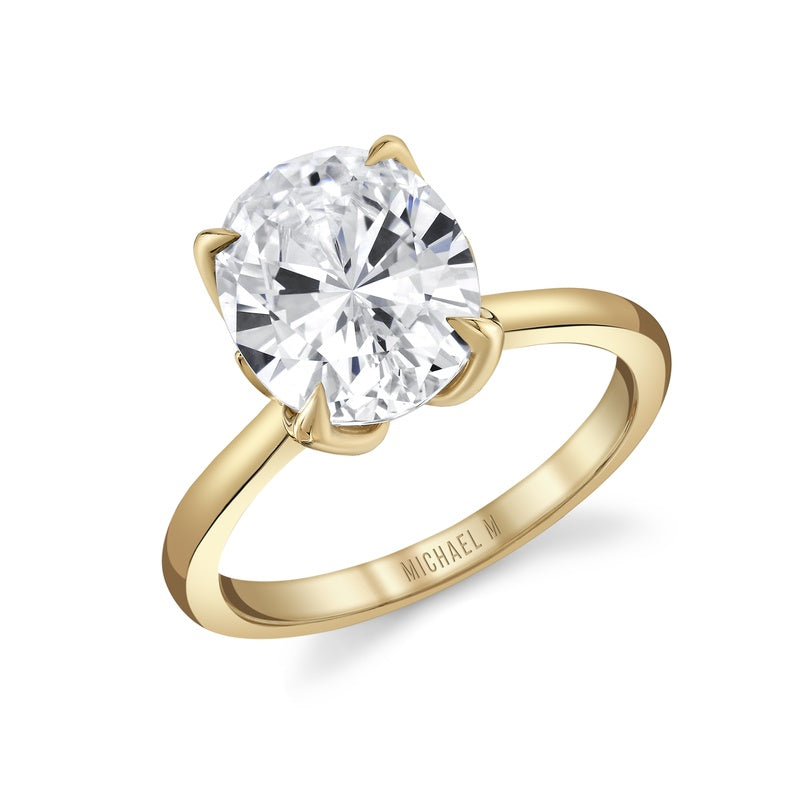 4CT 18KY BOUGUET SOLITAIRE E/R