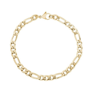 5MM GOLD FIGARO LINK BRACELET 8"