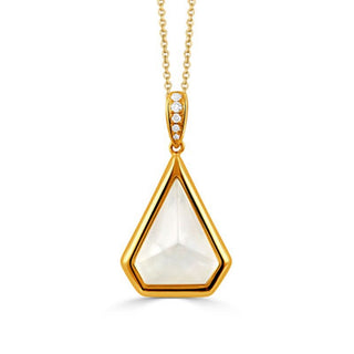 D5=.05 CQ/WMP=3.76 WHITE ORCHID PENDANT 18KY 18"