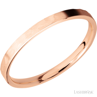 2 mm wide Flat 14K Rose Gold band.