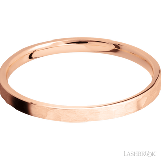 2 mm wide Flat 14K Rose Gold band.